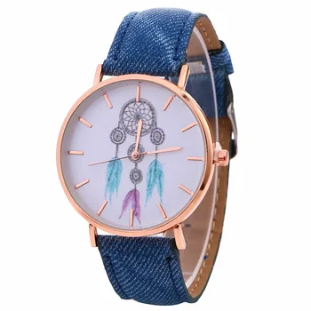 

women watches luxury Dream catcher pattern women's watch Europe and America hot - selling jeans fashion watch quartz watch