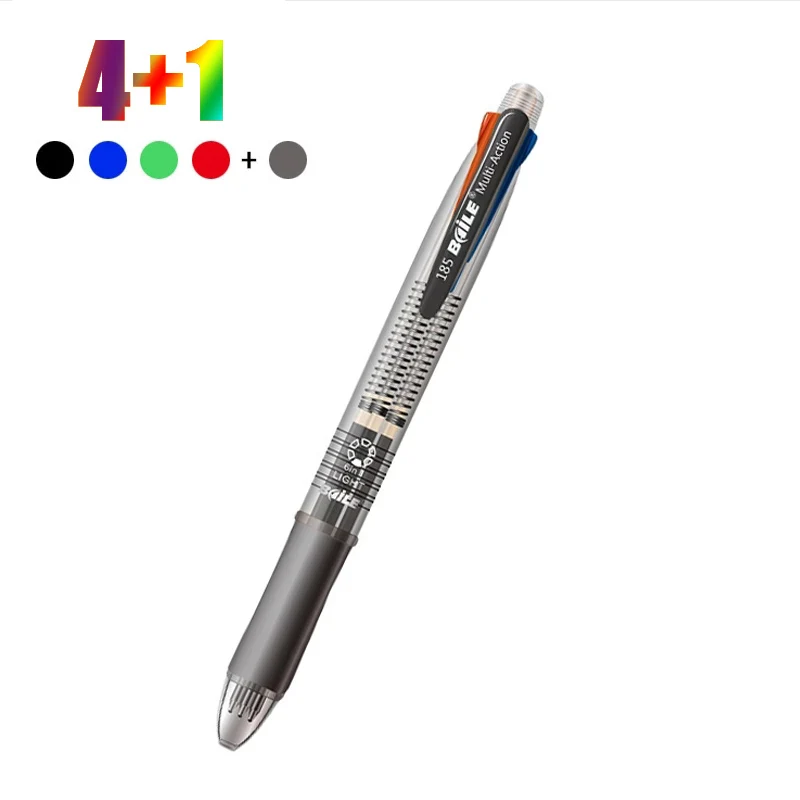 Stylos à bille multicolores 5 en 1, stylo à bille 4 couleurs, 1 crayon  automatique avec gomme pour l'école, le bureau, fournitures de papeterie -  AliExpress