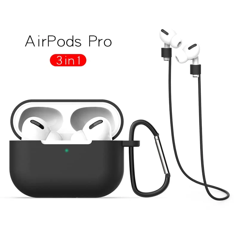 Airpods Pro S-Black Роскошный цветной Мягкий силиконовый чехол для Airpods Pro, защитный чехол для наушников, противоскользящий чехол для Apple AirPods Pro EarPods, противоударный, Новинка - Цвет: Airpods Pro S-Black