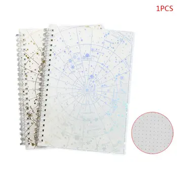 

Starry Sky Hot Stamping Silver Laser Coil Notebook Calendar Year Day Planner Passion Goal Organizer Monthly Weekly Dated Book