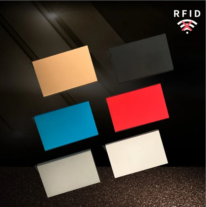 Алюминиевый кошелёк с эластичным задним карманом ID карты держатель Rfid Блокировка мини тонкий кошелек автоматический всплывающий чехол для кредитных карт
