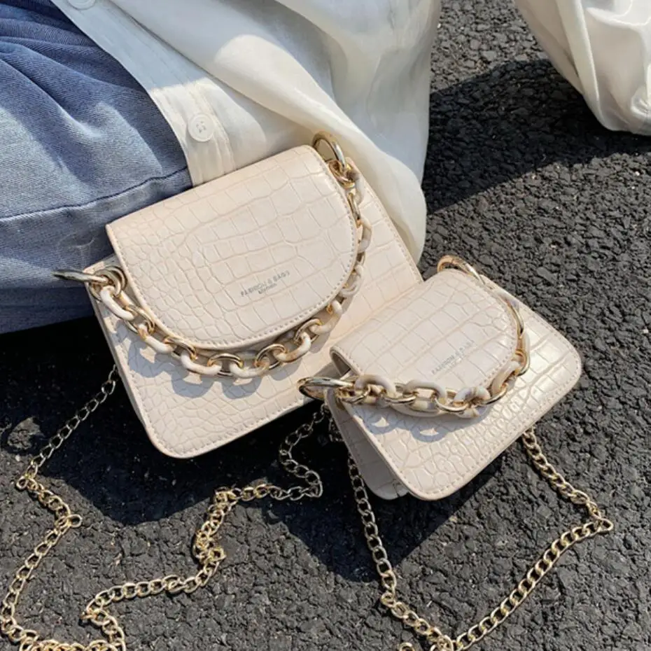 حجر نمط حقيبة حمل صغيرة 2020 صيف جديد جودة عالية بولي Leather جلد المرأة مصمم حقيبة يد سلسلة الكتف حقيبة ساعي|حقائب الكتف| - AliExpress