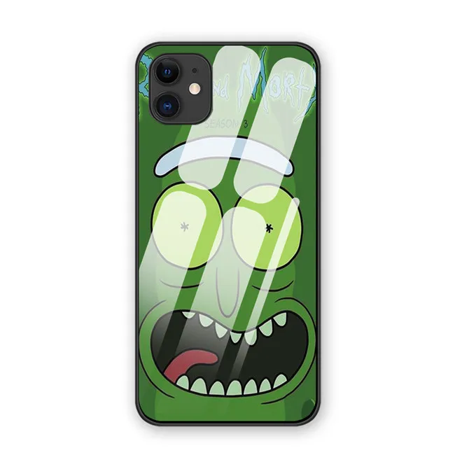 Новые чехлы Rick and Morty для iphone 7 8 6 6S Plus Роскошный чехол из закаленного стекла для телефона iphone 11 11Pro X XR XS MAX - Цвет: 9