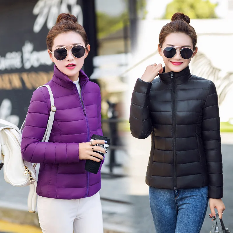 

2017 New Style Women's Stand Collar Light And Thin Short Large Size Slim Fit Slimming down Jacket Cotton-padded Clothes WOMEN'S