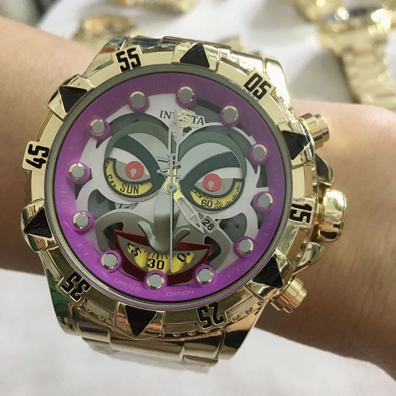 New steel rope clown steel belt men's quartz watch gold fashion casual European and American jewelry couple gifts