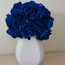 100X Artificial Flowers Royal Blue Roses For Bridal Bouquet Wedding Decor Arrangement Centerpiece Wholesale Lots LNRS001
