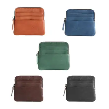 

Vintage Men's Leather Mini Coin Purse Pocket Stylish Male Casual ID Credit Card Money Holder Wallet Small Change Bag 5 Colors