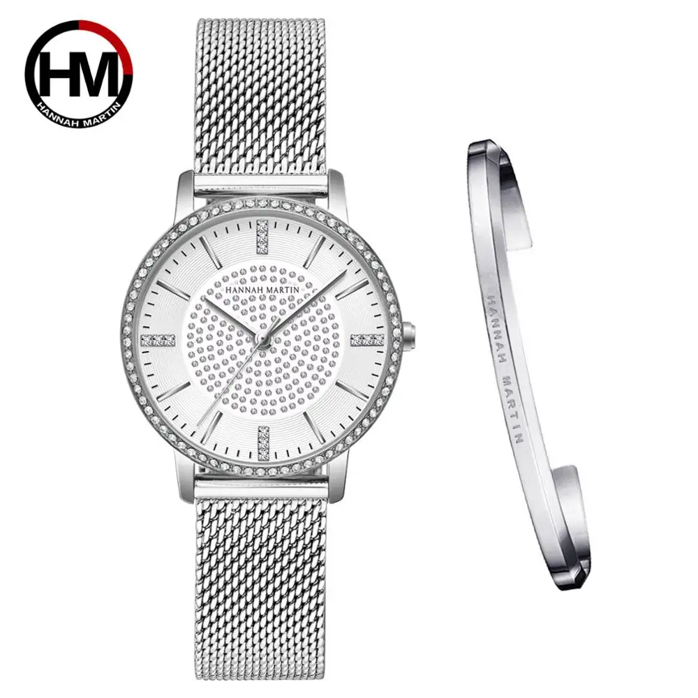 sliver Reloj Mujer, Прямая поставка, браслет, Япония, кварцевые, для женщин, стразы, топ, роскошный бренд, сетка, сталь, для девушек, модные, водонепроницаемые часы - Цвет: sliver