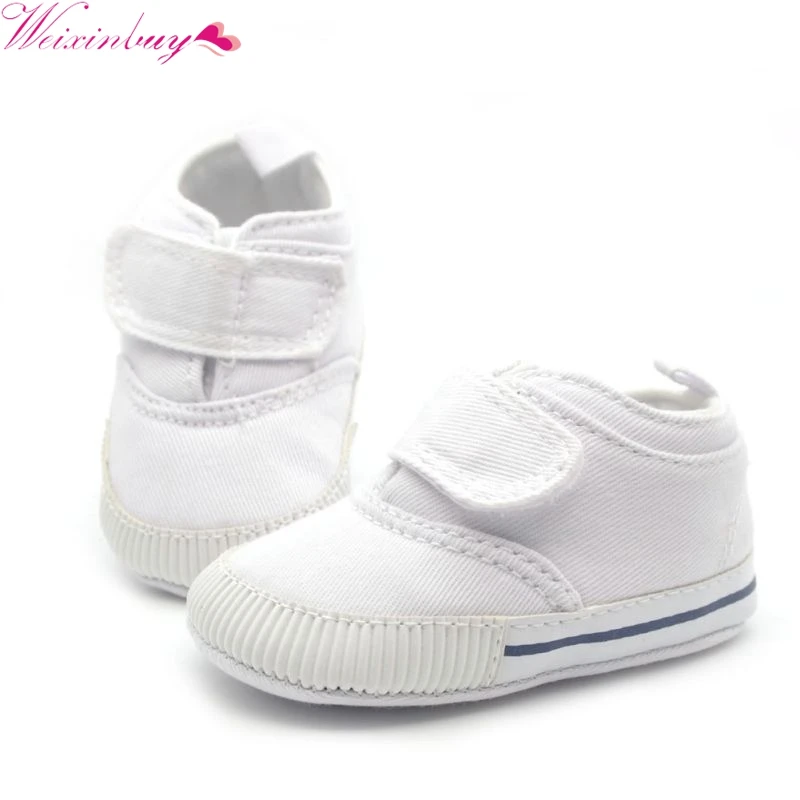 Newborn Baby Kid Boy Crib Shoes Anti-Slip Toddler Ankle Boots Canvas Prewalker First Walkers 0-18M Bebe