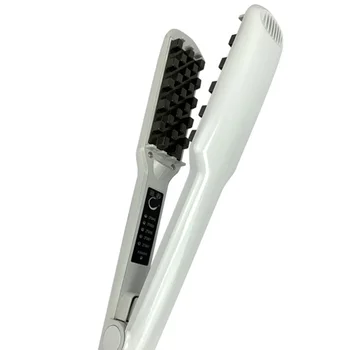

Electric Hair Straightener Dual Use Hair Curler Electric Hair Splint Hairdressing Tool with Original US Plug White