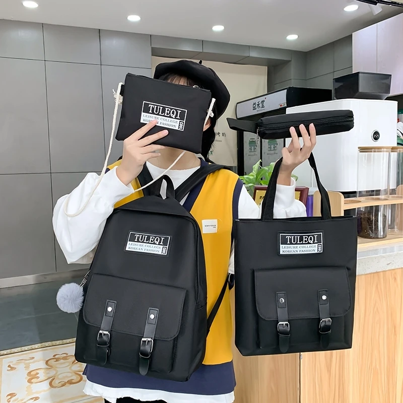 Backpacks Shoulder-Bags Laptop Mochilas Teenage Girls Cute Canvas for Women Anti-Theft