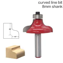 1 шт. Концевая фреза 8 мм хвостовик фрезы по дереву 1/" традиционные s-образный край формируя для вырезания гребней и пазов-8" для конических фрез для деревообрабатывающих инструментов