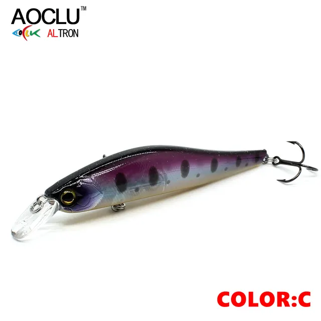 AOCLU new wobblers 95mm 13g Sinking Hard Bait Minnow Crank Depth 1.2m  fishing lure VMC hooks 6 colors tackle Quality - AliExpress