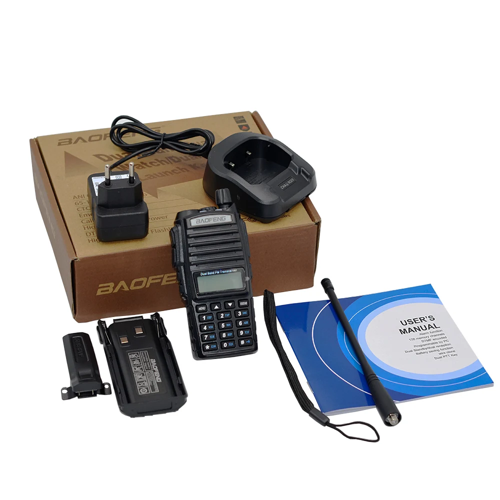 Baofeng UV-82 рация 8 Вт двойной PTT двухстороннее радио 2800 мАч Двухдиапазонный портативный 10 км приемопередатчик UV82 рация CB радио
