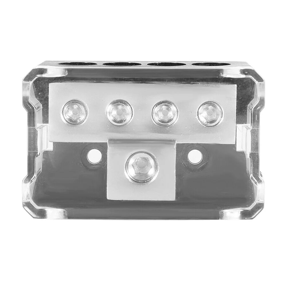 T Type Splitter Fuse Holder Protective 1x0GA In 4x4GA Out High Sensitivity Zinc Alloy Power Distribution Box Block Car Audio