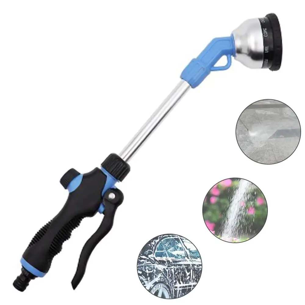 

Lot 9 Functions Garden Long Rod Spray Gun Hose Nozzle Guns Irrigation Plant Watering Car Wash Water Gun Jet Clean Tool
