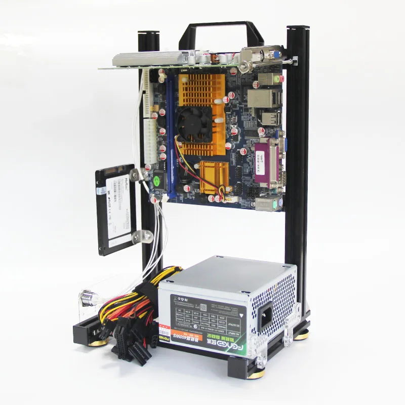 PC Case Open All-aluminum Rack ATX MATX ITX diy case rack vertical bare case portable support water cooling