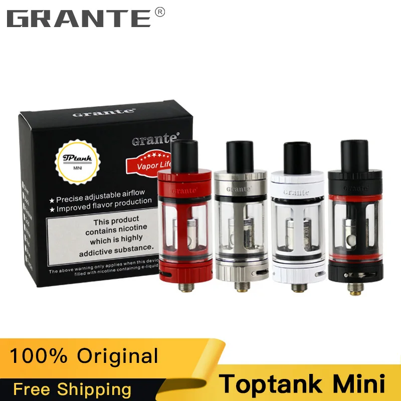 

100% Original Grante Toptank Mini 4ml Top-filled Atomizer Fit kangertech SSOCC Ni200 Coil For Kanger Topbox Mini MOD Vape E-cigs