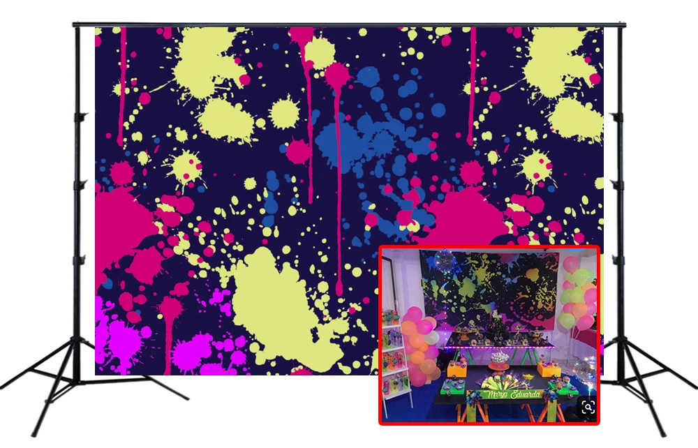Latar Belakang 80 An 90 An Glow Pesta Cat Warna Warni Percikan Percikan Graffiti Tetes Latar Belakang Foto Skate Ulang Tahun Bayi Shower Banner Background Aliexpress
