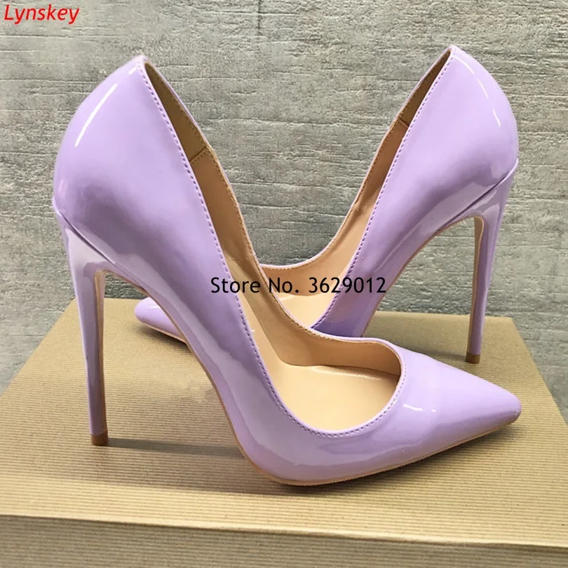 

Classic Design Women Pointed Toe High Heel Shoes Light Purple ladies Fashion Slip on Pumps Women Stilettos Party Shoes