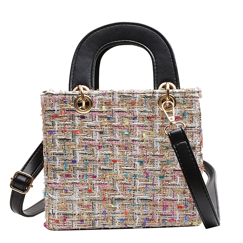 Женская дизайнерская сумка модная Новая высококачественная женская сумка из искусственной кожи контрастная женская сумка через плечо - Цвет: 3