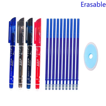 

Erasable Pen Set 0.5mm Blue Black Color Ink Writing Gel Pens Washable Handle Kawaii School Supplies