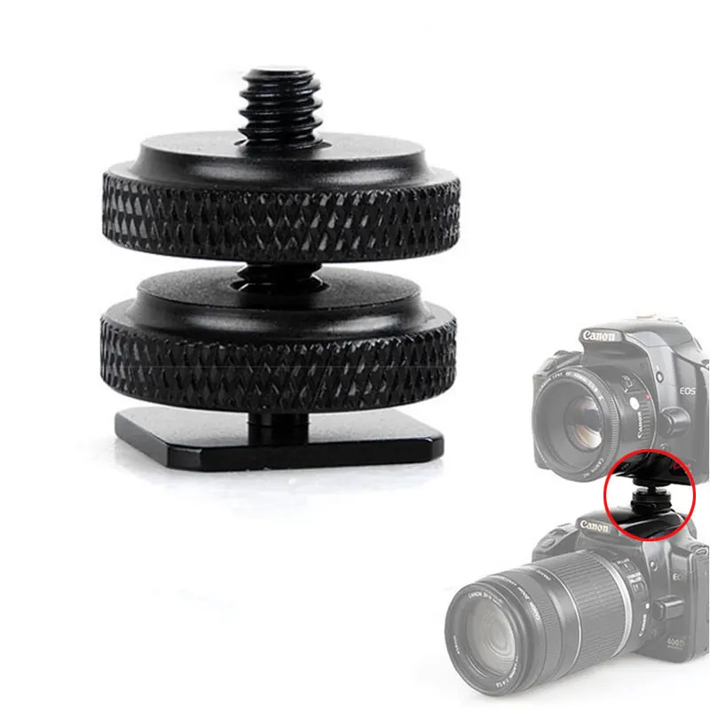 1/4' Tripod Mount Screw With Double Layer To Flash Hot Shoe Adapter Holder Mount Photo Studio Accessories High Quality /3