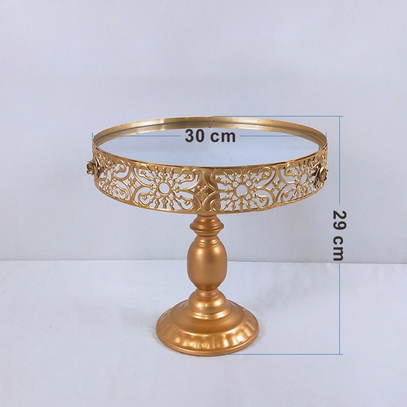 Европейский Золотой Стиль Солнцезащитные очки, зеркальные круглые металлическая, для подставки для пирожных пластина домашняя одежда для свадьбы, дня рождения подставка для торта инструмент - Цвет: 30CM