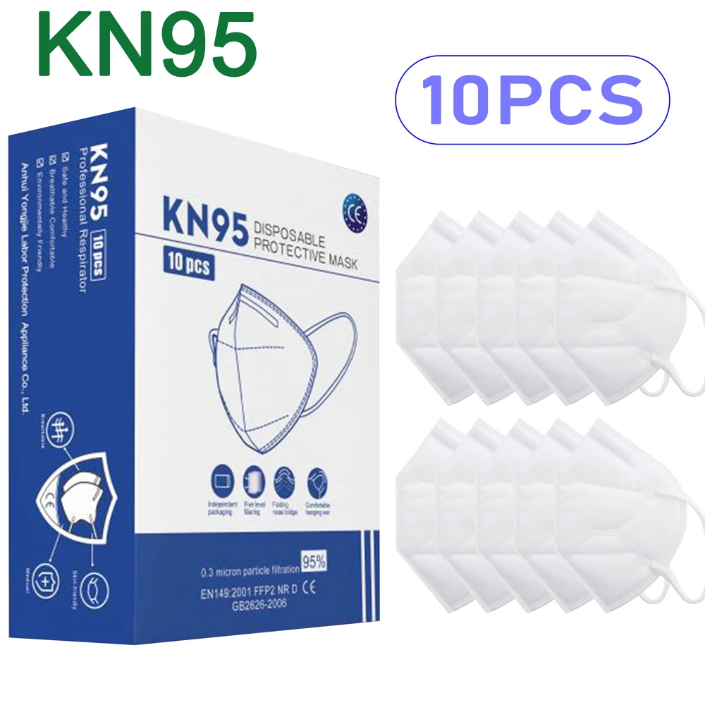 

10PCS Face Mask Protective Respirator 5 Layers Anti-Pollution Dust Mask Non-Woven Fabrics Anti-particulate Safety Mask