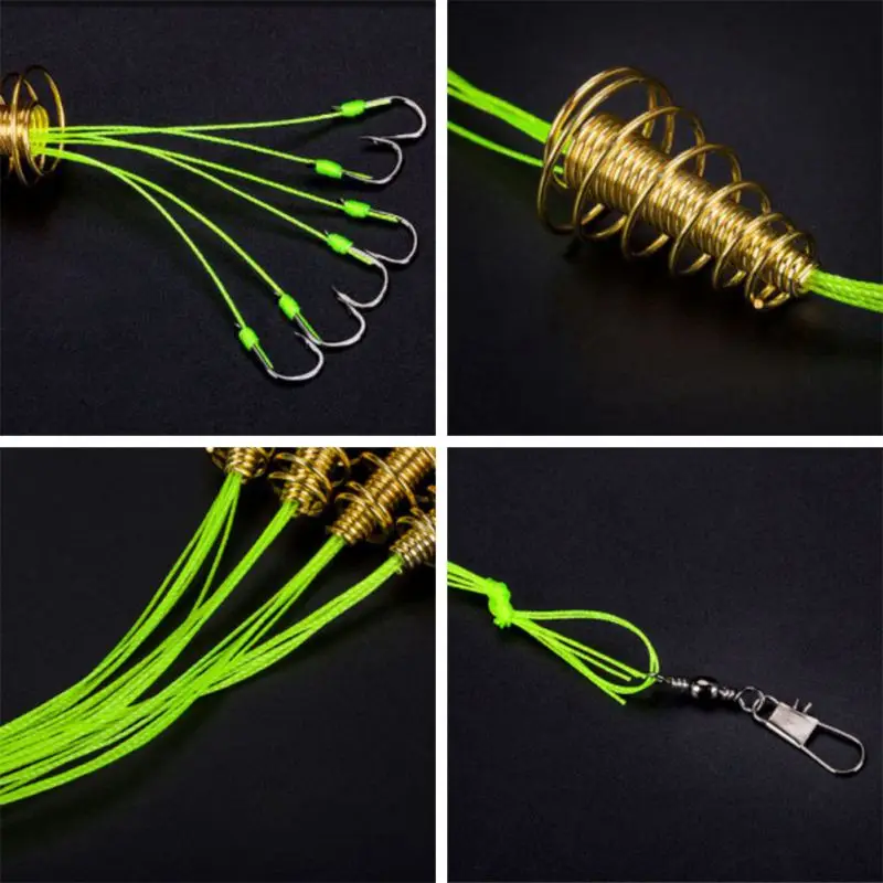

4 Pcs/Lot Hooks Explosion Fishing Hook Fishing Lure Bait Trap Feeder Cage Sharp Fishing Hook With Stainless Steel Feathers