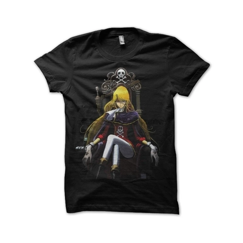 Мужская Черная летняя футболка с изображением капитана харлока| |