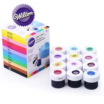 

Wilton Icing Color Food Color 12 Pieces Gel-Based - Wilton Food Coloring Additive for Icing Fondant Cake Batter Cake Color Tools