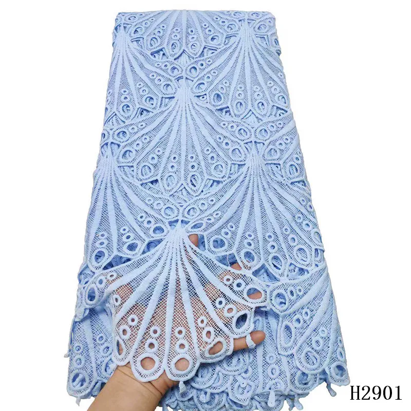 Небесно-Голубой Цвет Последние африканские шнурки 2020 высококачественное