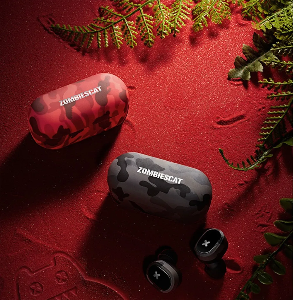 Ouhaobin Bluetooth earphone Headset 5.0 Wireless Dual earphones Stereo Earphones Earbuds for smart phone for sport