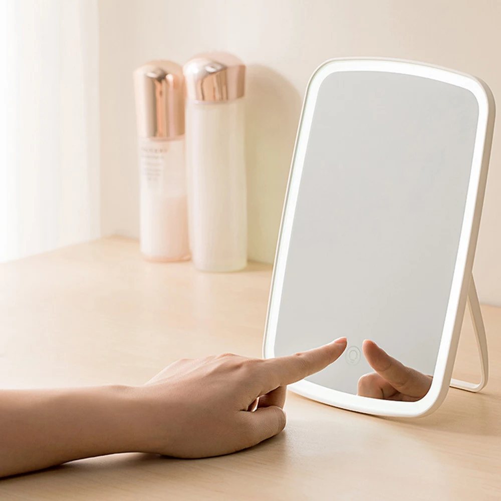 

LED Touch Screen Internal Battery Makeup Mirror Table Desktop Makeup Portable LED Lighted Makeup Mirror Cosmetic Hand Mirror