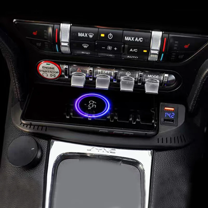 15w car wireless charger for Ford Mustang 2015-2020 QI phone charger fast charging plate wireless phone holder accessories