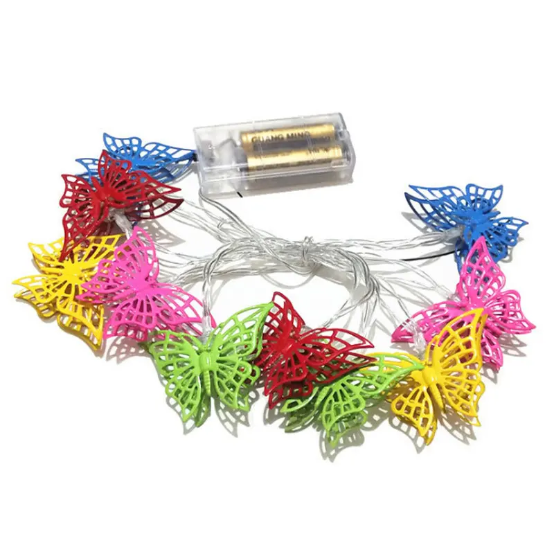

10 LEDs Butterfly Solar String Lights Multi Colors LED Light Night Atmosphere Lamp Home Party Desk Wall Decor 2.5M Warm white