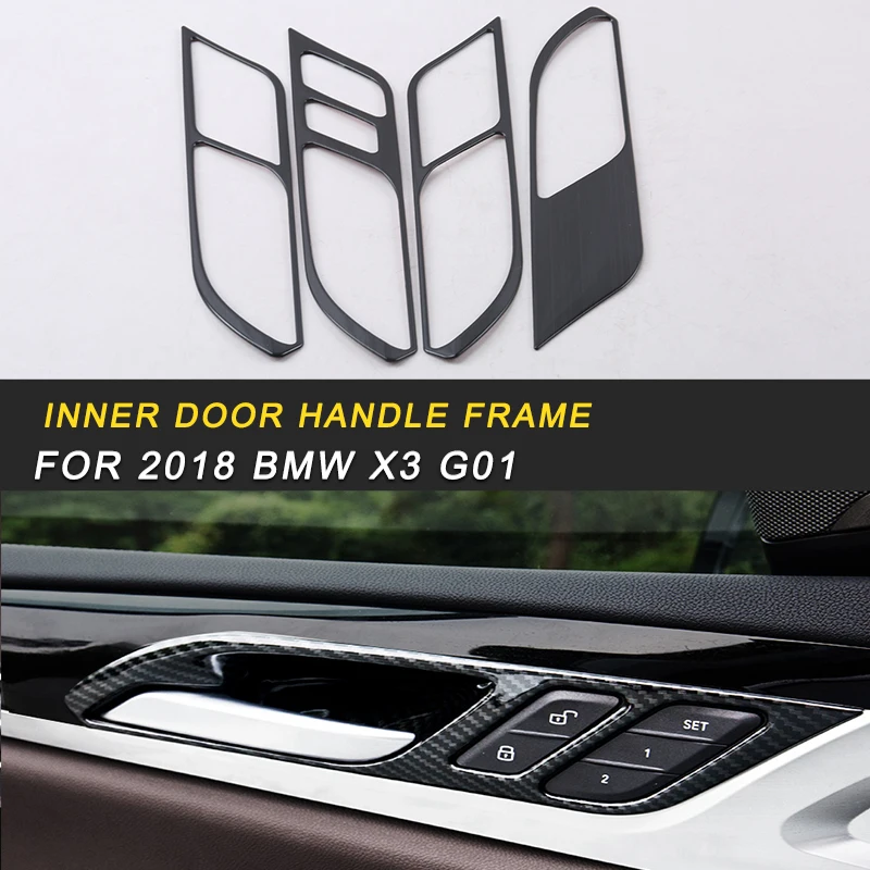 

Inner Inside Door Handle Holder Cover Trim Frame Car Styling Molding Bowl Sticker Accessory for 2018 BMW X3 G01 X4 G02 Auto