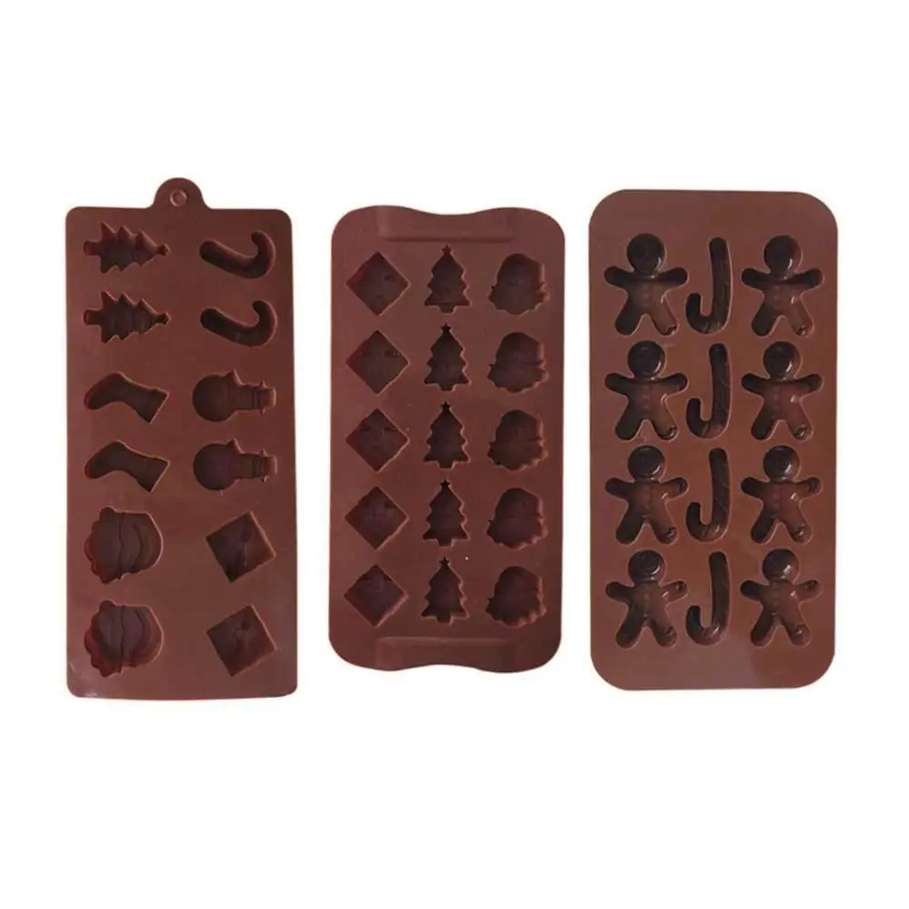 

3 Pcs/set Silicone Cookie Tool Eco-friendly Cake Molds Chocolate Candy fondant Mould for Christmas Festival Kitchen Tools