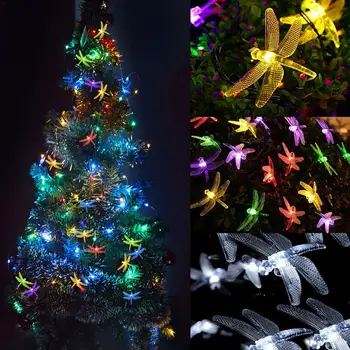 

6M Butterfly LED STRING Festival Holiday solar lights christmas Wedding Lamps 30SMD LED for outdoor home Garland Party decor