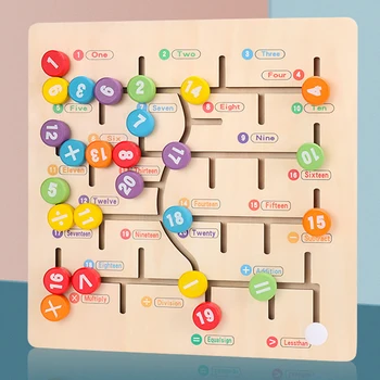 

Funny Track Moving Game Kids Wooden Toy Letter Digital Mathematics Baby Early Education Toy Teaching Aids Math Toys For Children