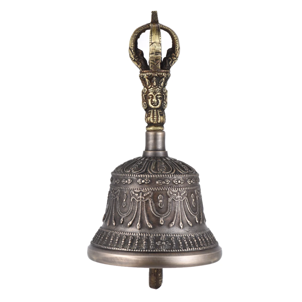 

Premium Handcrafted Tibetan Meditation Singing Bell with Dorje Vajra Bronze Temple Buddhism Buddhist Practice Instrument