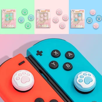 

Animal Crossing Bear Cat Paw Thumb Stick Grip Cap Joystick Cover For Nintendo Switch NS Lite Joy-con Controller Thumbstick Case