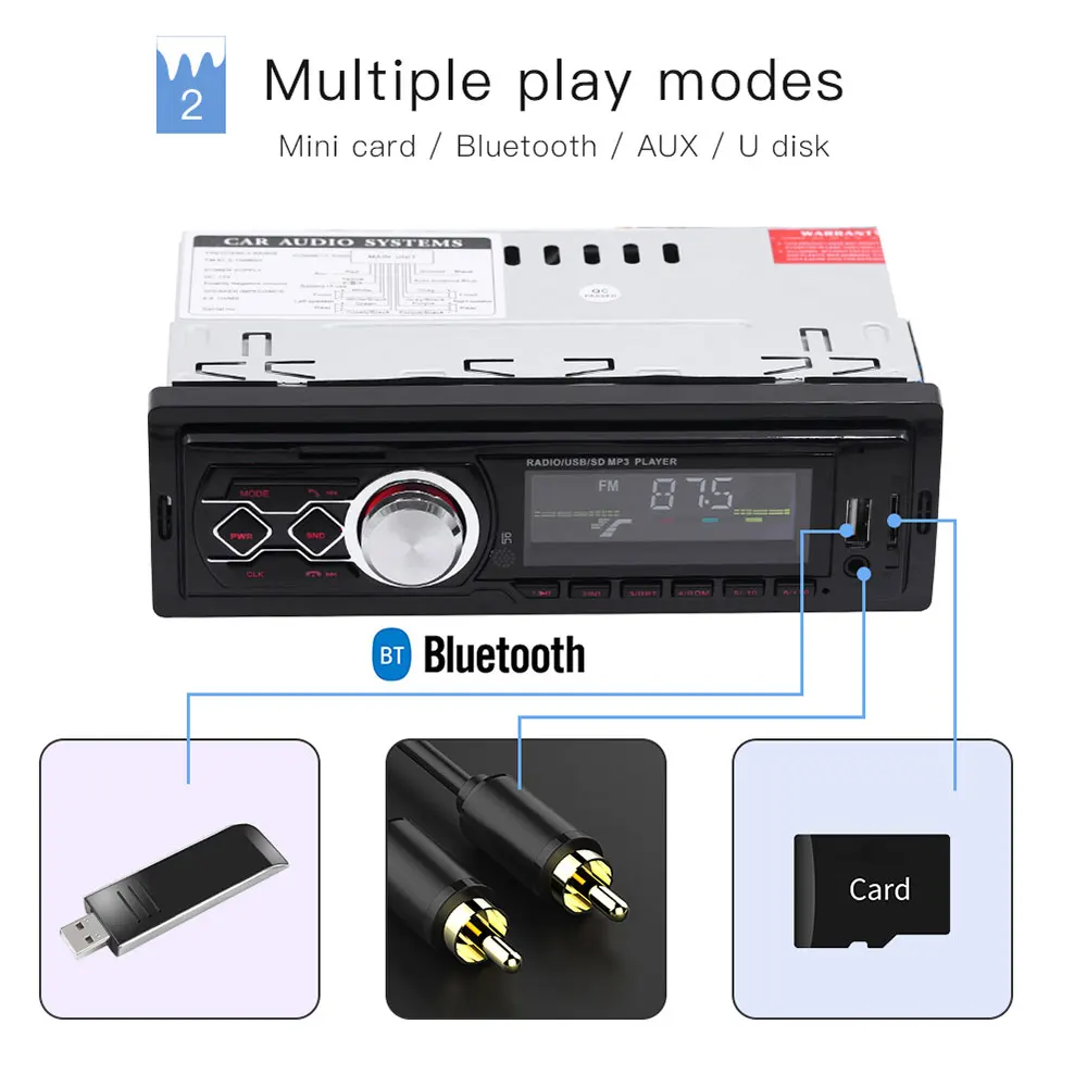 Vehemo Bluetooth автомобильное радио Дисплей времени U воспроизведение диска Fm автомобильный mp3-плеер аудио стерео автомобильный Mp3 радио плеер громкой связи Универсальный