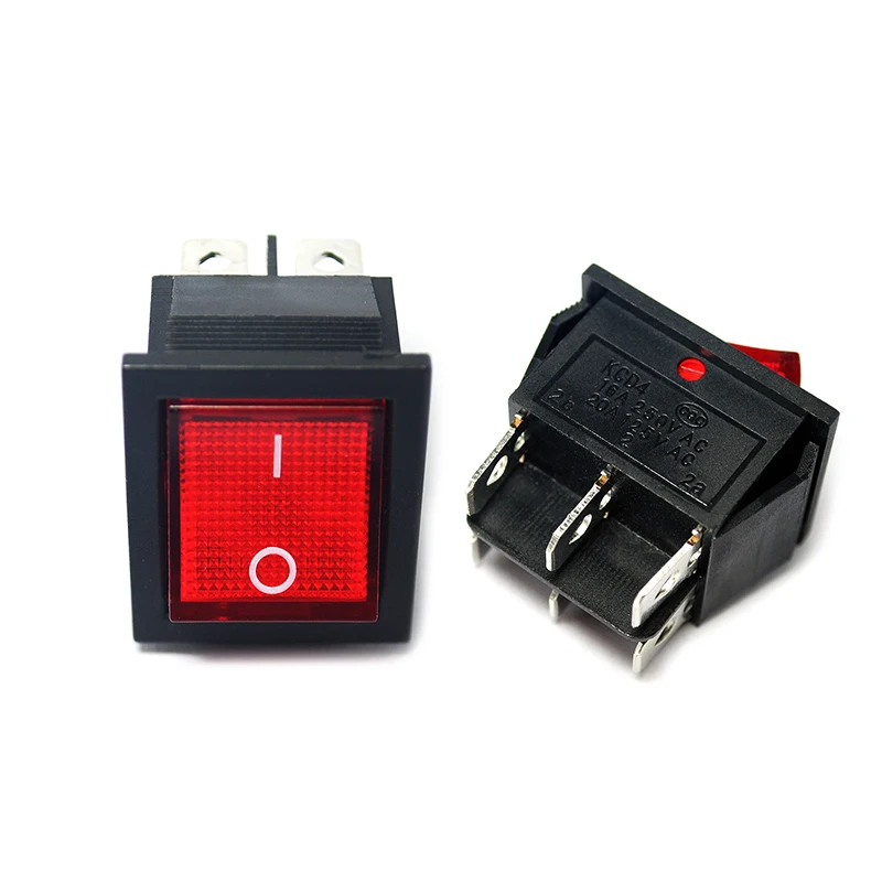 Pino da posição 2 do interruptor de balancim de kcd4 6 com lâmpada 16a 250v 31x25mm