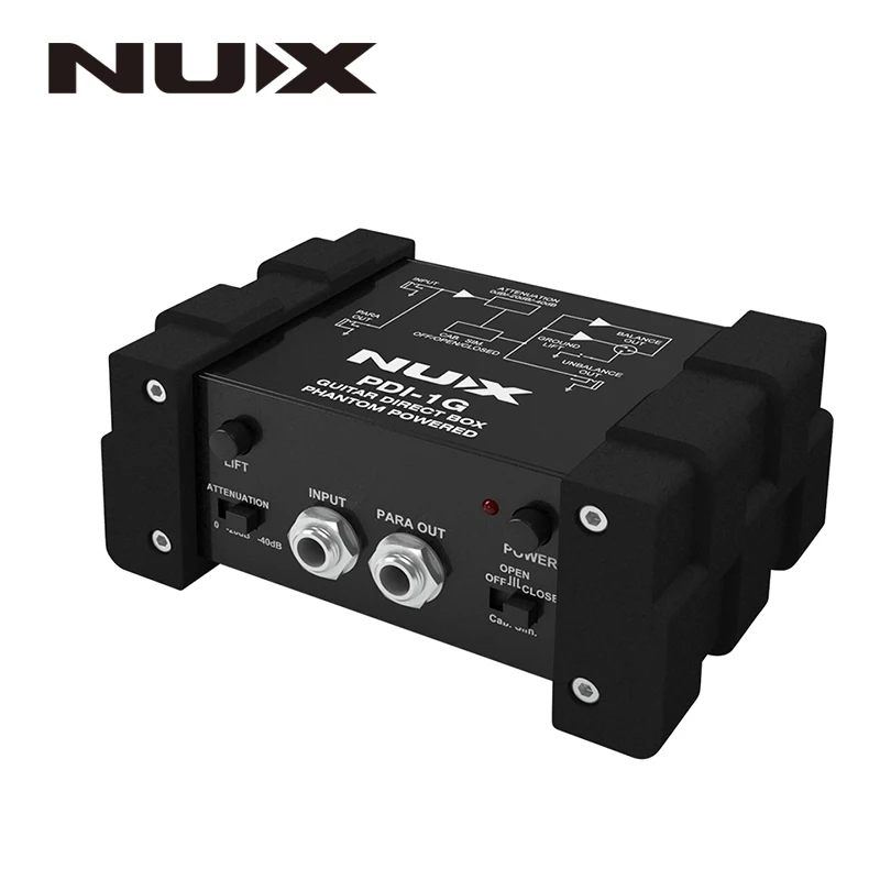 NUX PDI-1G гитара прямого впрыска Phantom power Box аудио микшер Para Out компактный дизайн черный металлический корпус аксессуары для гитары