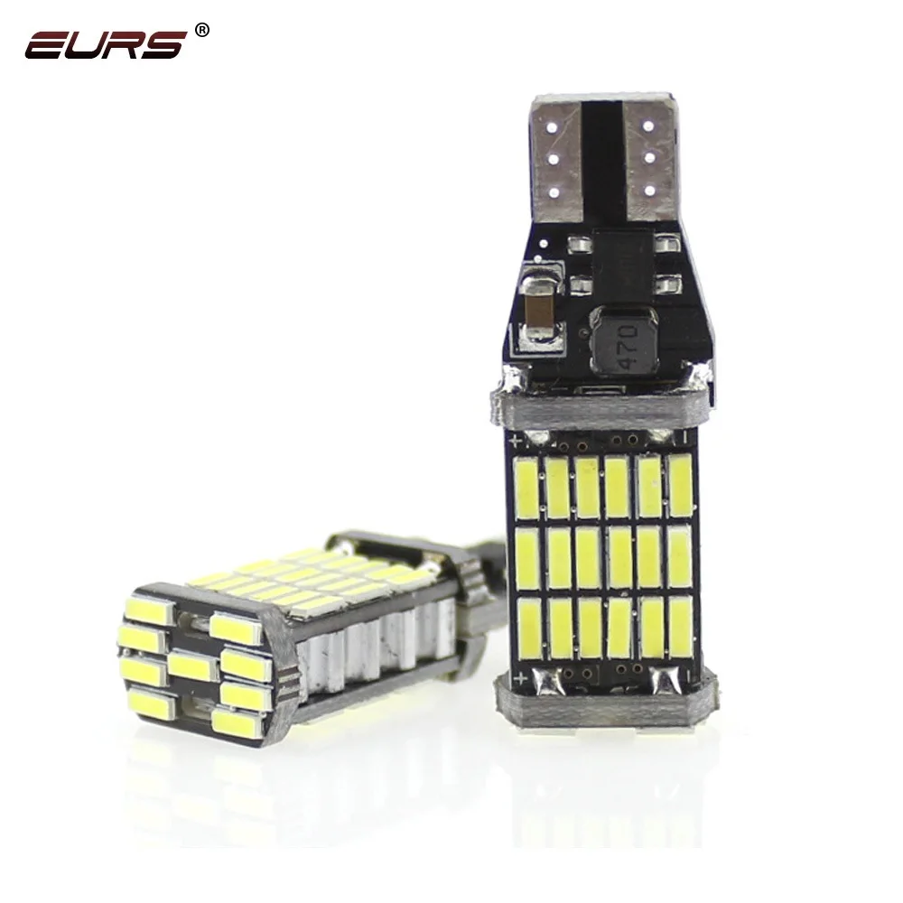 Светодиодсветодиодный лампы для заднего хода EURS 2 шт. T20 T15 W16W Canbus 1156 920 921