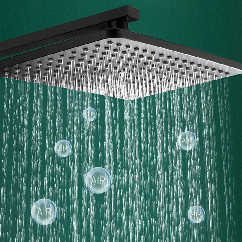 Thermostatic Shower Set Black Bronze Rainfall Bathroom Shower Mixer Set Copper Bathroom Fixture Faucet Black Bath Shower System 6