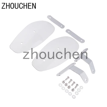 

Motorcycle Bike Handlebar Hand Guard Shield Wind Deflector Protector Kit - Clear