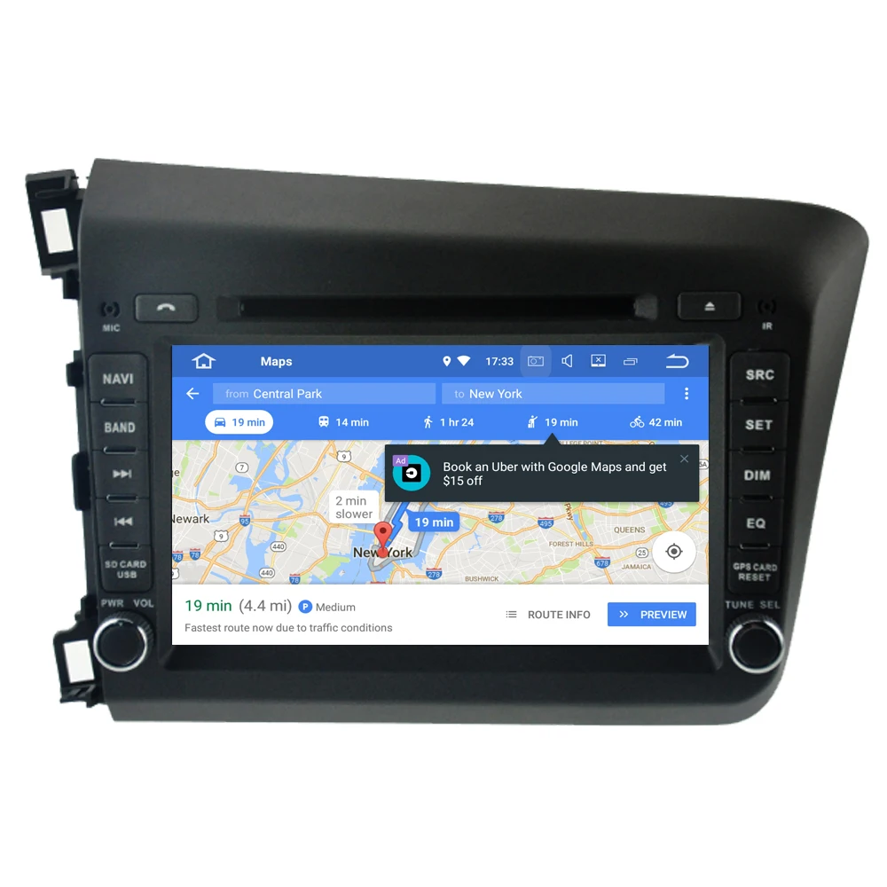 Android 4.4.4 для Honda Civic для 2012 2013 2014 авто Радио Стерео DVD GPS навигации СБ Navi мультимедиа Системы